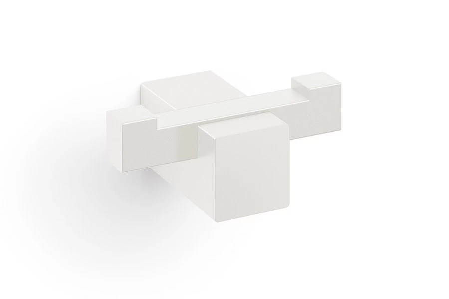 ZACK Handdoekhaak Dubbel Carvo Wit - RVS - Wandmontage - 6.5x4.5 Cm