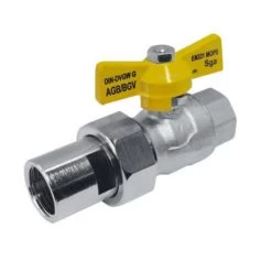 Gasbolkraan Met Koppeling Voor Aardgas En LPG - Chroom Mat - 1/2FFR