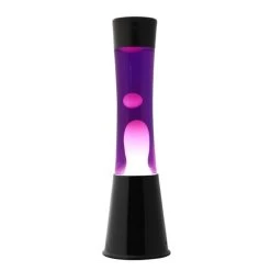 I-Total Lava Lamp Zwart 40 Cm Met Paars/Witte Vloeistof