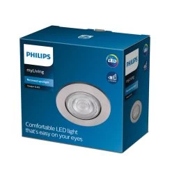 Philips Taragon Inbouwspot Nickel Rond 2700K - 345 Lumen