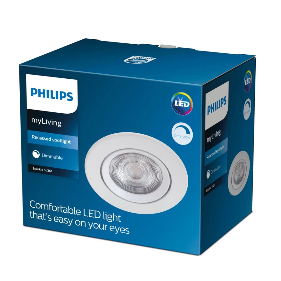 Philips Sparkle Lens Inbouwspot 3-pack Wit - 5W - 2700K