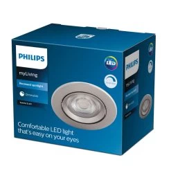 Philips Sparkle Lens Inbouwspot 3-pack Nickel - 5W - 2700K