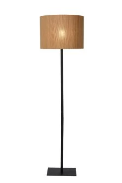 Lucide Magius Vloerlamp Licht Hout 1x E27 Socket