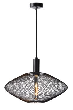 Lucide Mesh Hanglamp Zwart 1x E27 Socket - Diameter 45cm