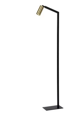 Lucide Sybil Vloerlamp Zwart/Messing 1x GU10 Socket
