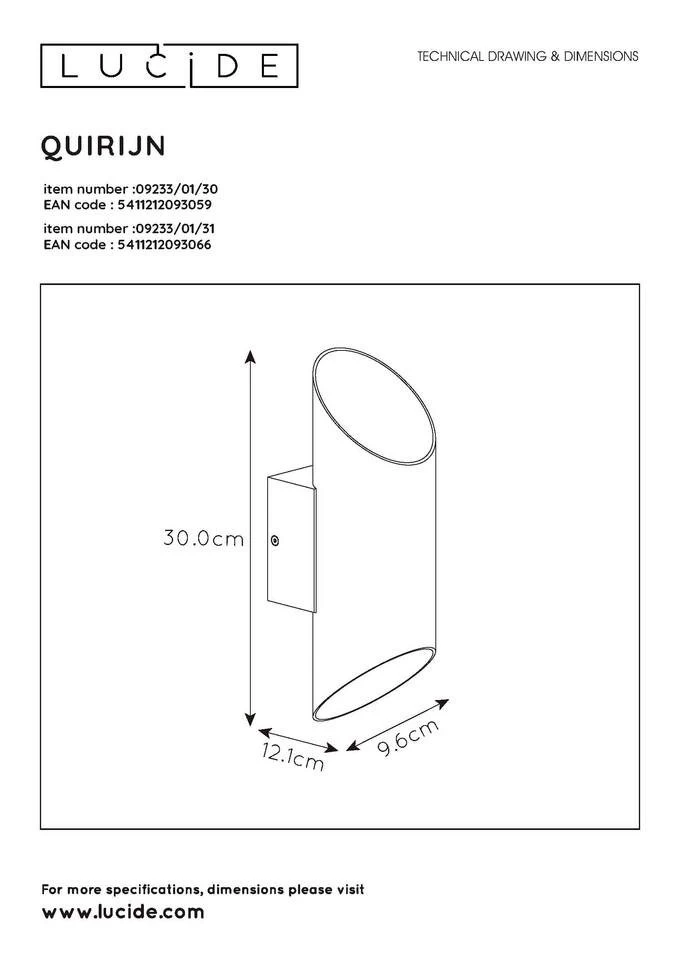 Lucide Quirijn Wandlamp Wit/Goud 1x G9 Socket - Afbeelding 4