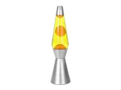 I-Total Lava Lamp Zilver 40 Cm Met Oranje/Gele Vloeistof