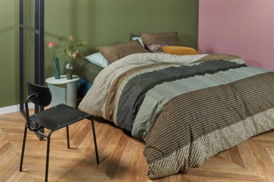 Beddinghouse Dekbedovertrek Jacco Green 140x220 Cm Katoen - Afbeelding 2