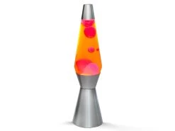 I-Total Lava Lamp Zilver 40 Cm Met Rood/Gele Vloeistof