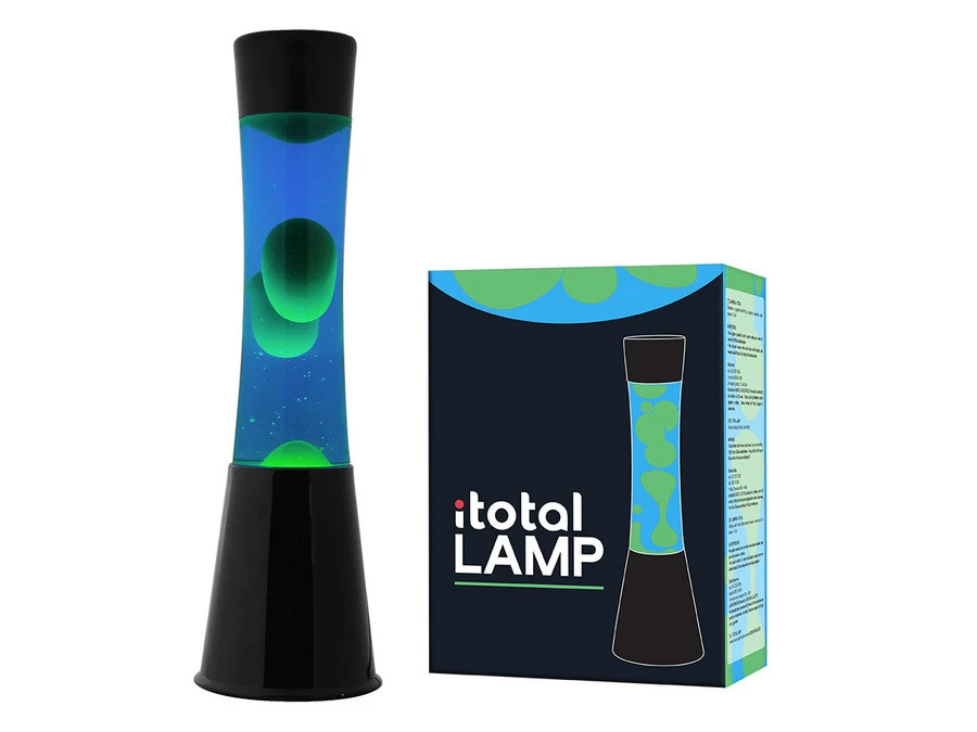 I-Total Lava Lamp Zwart Blauw-Groen - 40x11 Cm