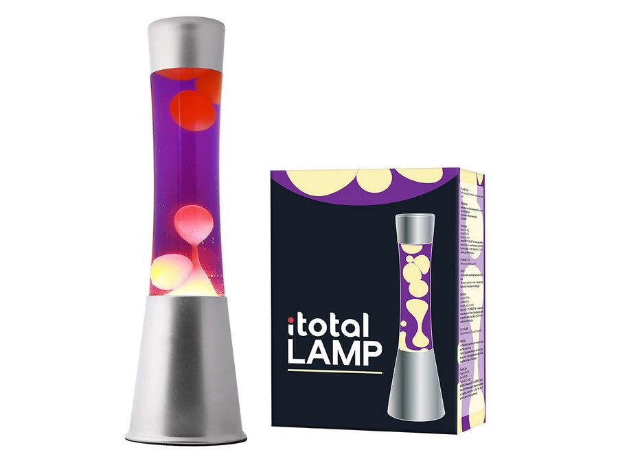 I-Total Lava Lamp Zilver Paars-Geel - 40x11 Cm