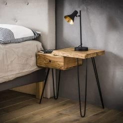 Nachttafel - Rechts Massief Acacia Naturel
