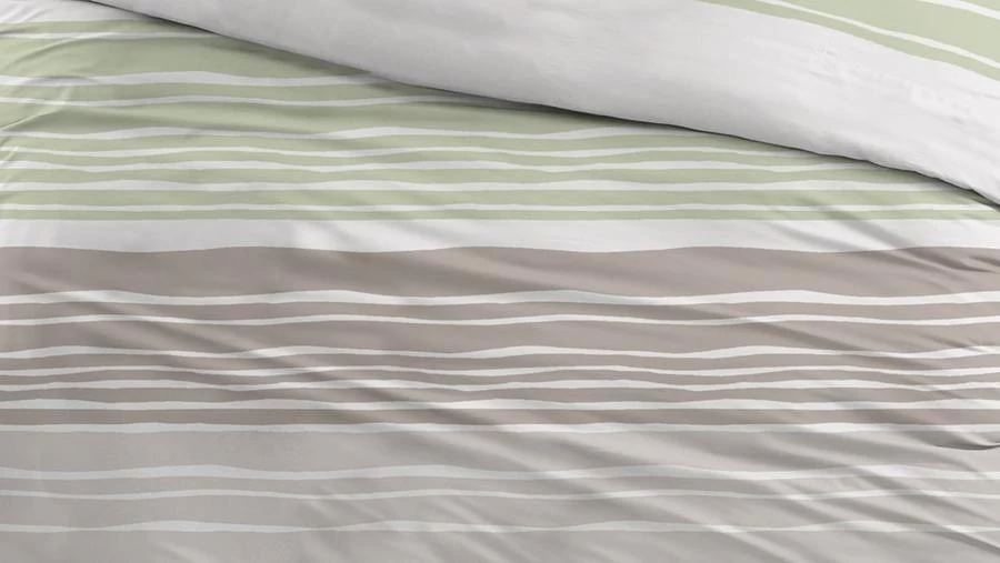 Carlina Dekbedovertrek Darcie Groen|Beige 270x220 Cm Flanel - Afbeelding 2