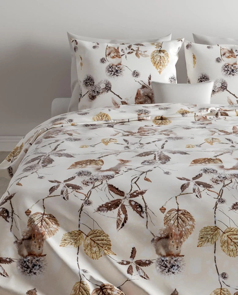 Zo!Home Dekbedovertrek Linsey Eekhoorn 240x220 Cm Flanel Naturel - Afbeelding 2