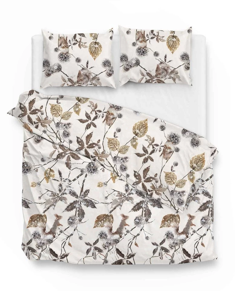 Zo!Home Dekbedovertrek Linsey Eekhoorn 240x220 Cm Flanel Naturel