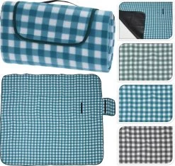 Picknickdeken Geruit 130x150 Cm Fleece/PE Achterzijde - Assorti