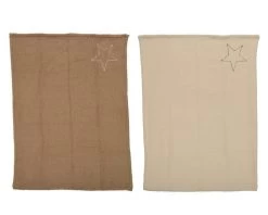 Plaid Met Ster 130x170 Cm Wit/Zand Assorti