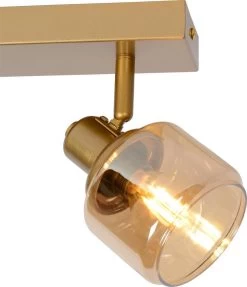 Lucide Bjorn Plafondspot Mat Goud 2xE14 Socket - 30x14 Cm