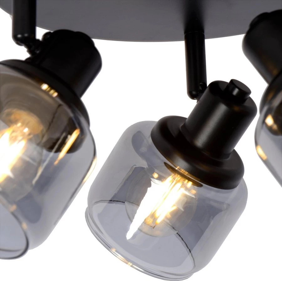 Lucide Bjorn Plafondspot Zwart 3xE14 Socket - 38 Cm - Afbeelding 3