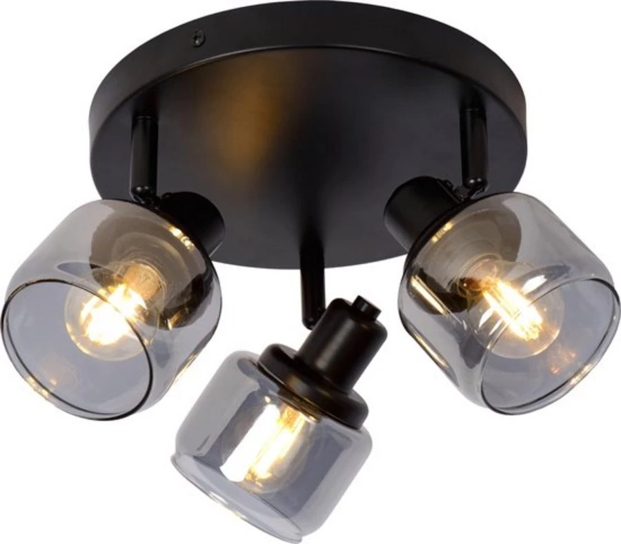 Lucide Bjorn Plafondspot Zwart 3xE14 Socket - 38 Cm