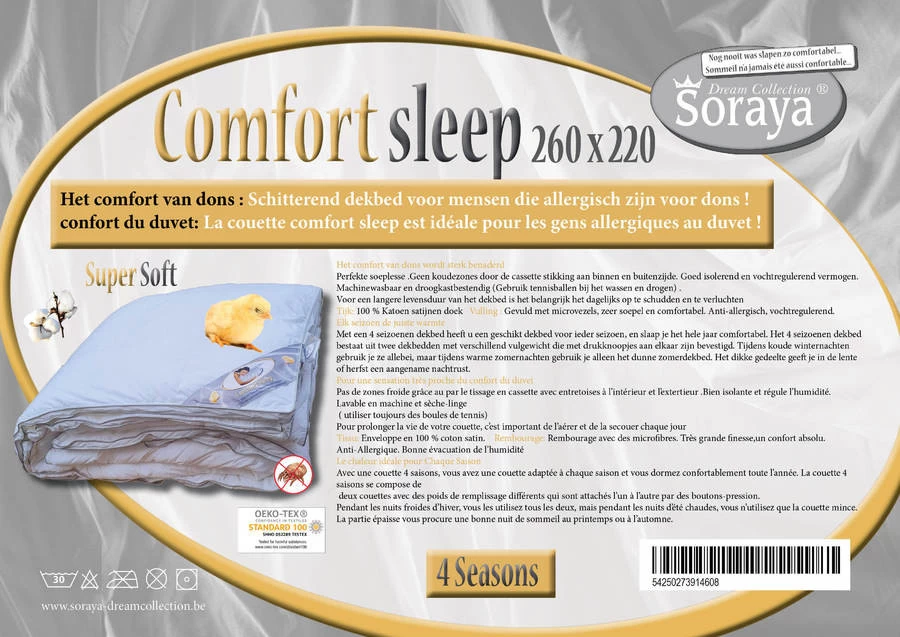Soraya Dekbed Comfort Sleep Duo 260x220 Cm - 200+300 G|m2