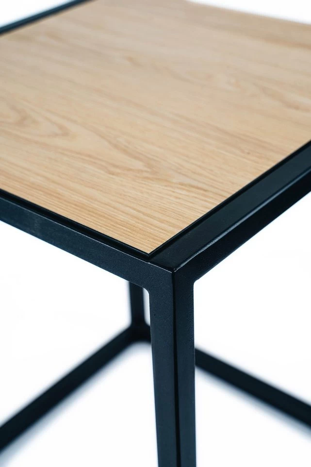 Bijzettafel 002 Industrieel 39x39x49cm Zwart - Beuk - Afbeelding 6