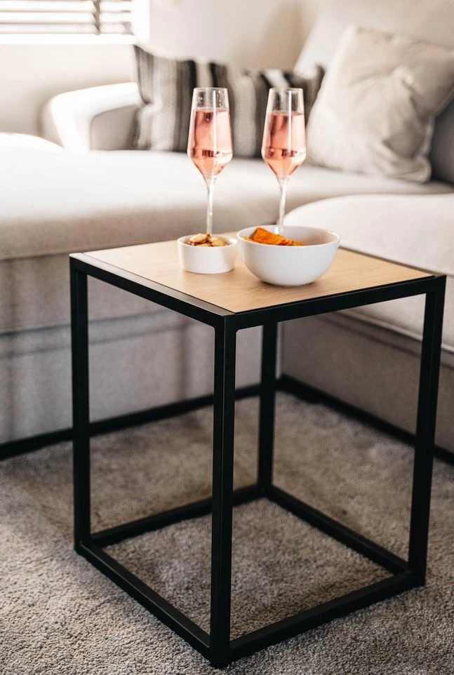 Bijzettafel 002 Industrieel 39x39x49cm Zwart - Beuk - Afbeelding 7