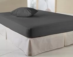 Finesse Hoeslaken Antraciet 140x200 Cm Katoen 100%