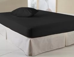 Finesse Hoeslaken Zwart 180x200 Cm Katoen 100%