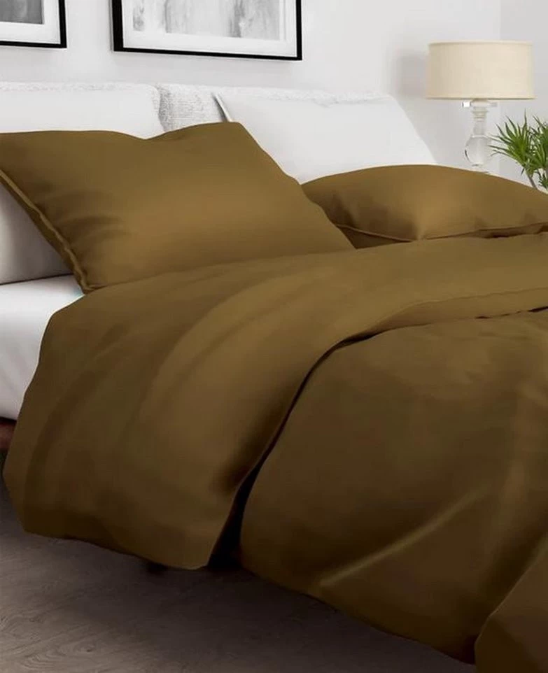 Zo!Home Dekbedovertrek Satinado Bruin 260x220 Cm Satijn - Afbeelding 2