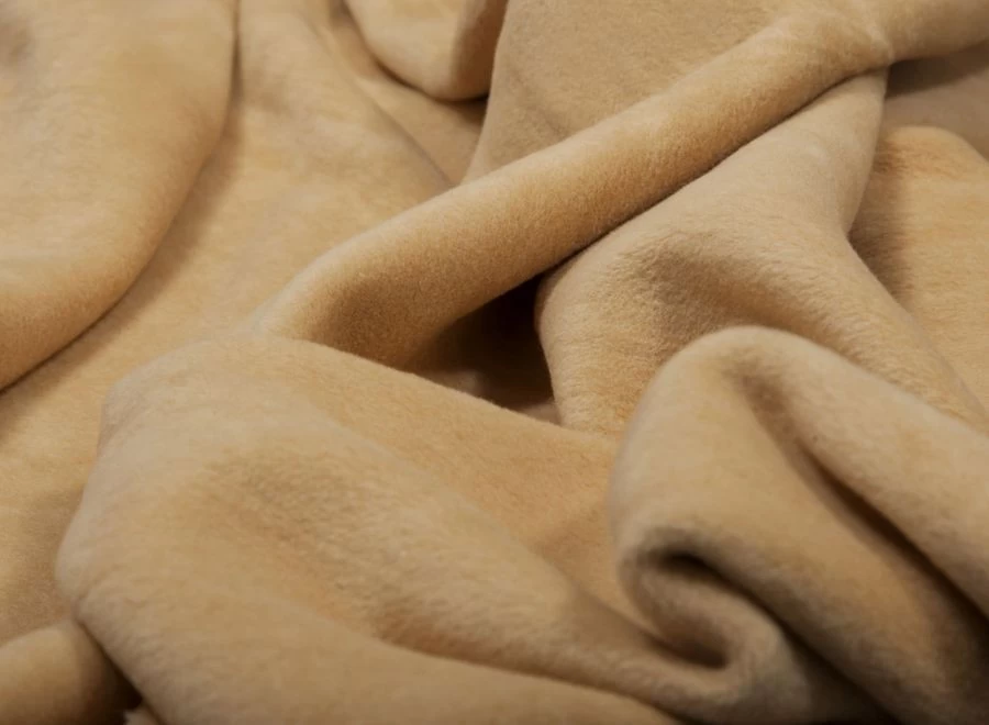 Biederlack Plaid Uno Soft Cotton Camel 180x220 Cm - Afbeelding 2