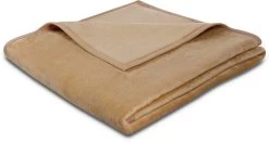 Biederlack Plaid Uno Soft Cotton Camel 180x220 Cm